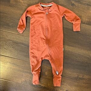 Loulou Lollipop Organic Cotton Rust Zip-Front Baby One-Piece Baby PJ’s